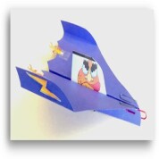 Cut paper airplane